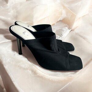 ZARA Black Strech Sandals Heels Size 7.5 / 38